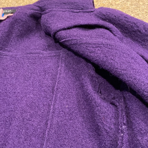 Sandro Petite Wool Purple Belted Jacket Medium - Picture 12 of 17